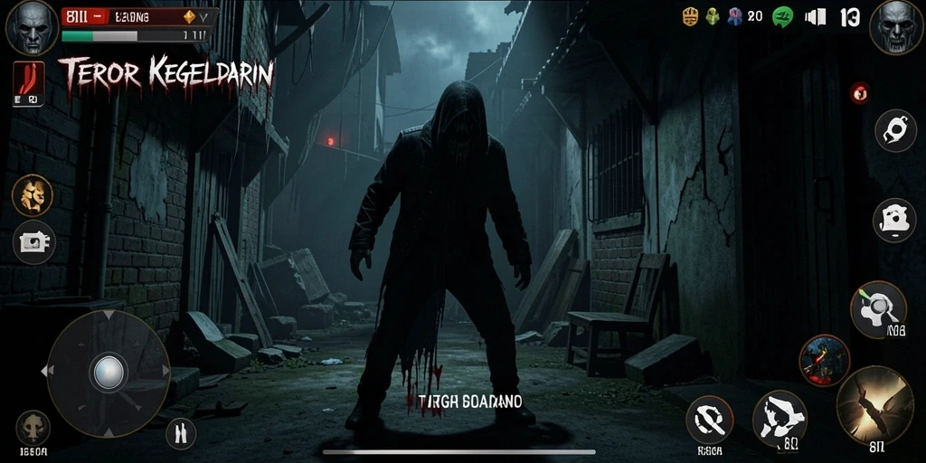 Gameplay menegangkan di dunia gelap dan menyeramkan.