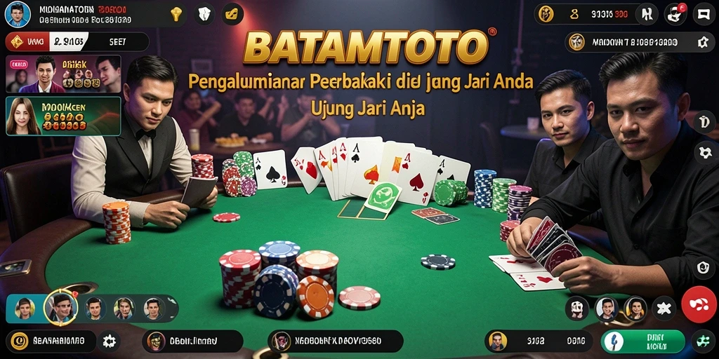 Tampilan gameplay BATAMTOTO dengan aksi poker yang seru.