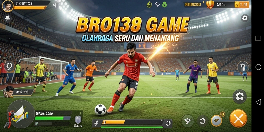 Screenshot utama BRO138 menunjukkan aksi seru saat bertanding olahraga.