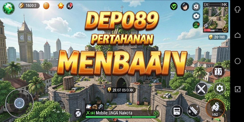 Screenshot gameplay Tower Defense DEPO89 menunjukkan menara yang strategis dan aksi seru.