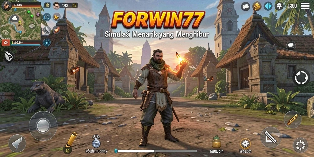 Screenshot gameplay FORWIN77 yang menunjukkan aksi simulasi yang menegangkan.