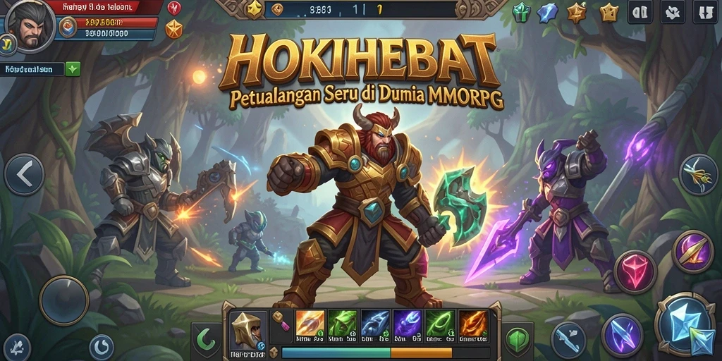 Screenshot HOKIHEBAT menunjukkan aksi seru dalam pertempuran MMORPG.