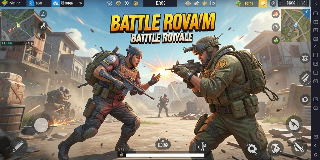 Tangkapan layar memperlihatkan aksi mendebarkan dalam gameplay Battle Royale.