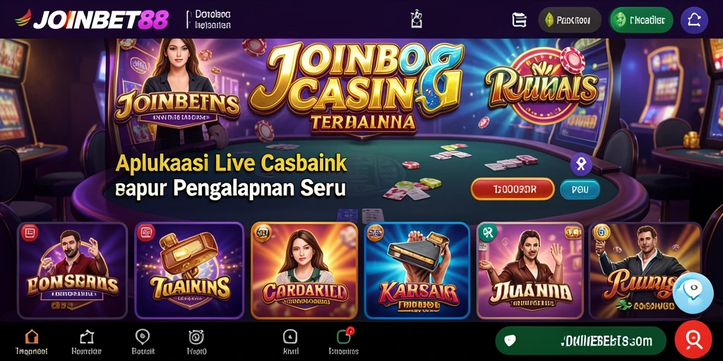 Screenshot gameplay Live Casino menunjukkan dealer profesional dan suasana kasino nyata.