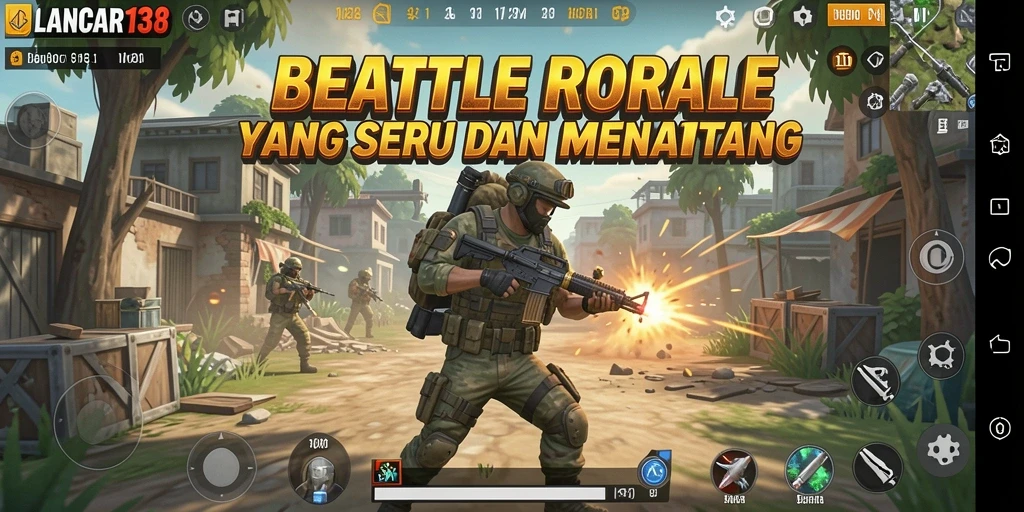 Tampilan gameplay Battle Royale yang mendebarkan dalam LANCAR138.