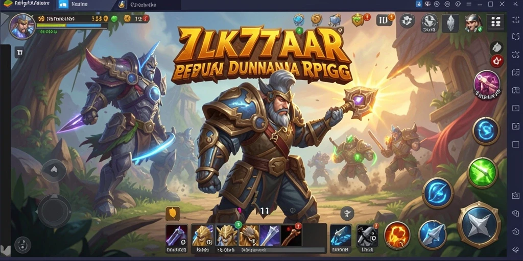 Screenshot menampilkan aksi pertempuran intens dalam game RPG LK777.