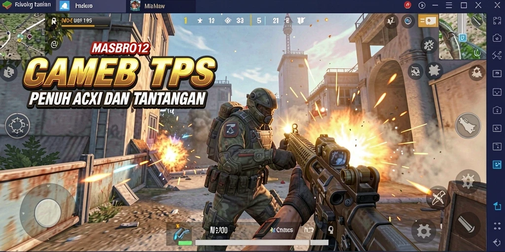 Tangkapan layar menunjukkan aksi seru gameplay TPS MASBRO12.
