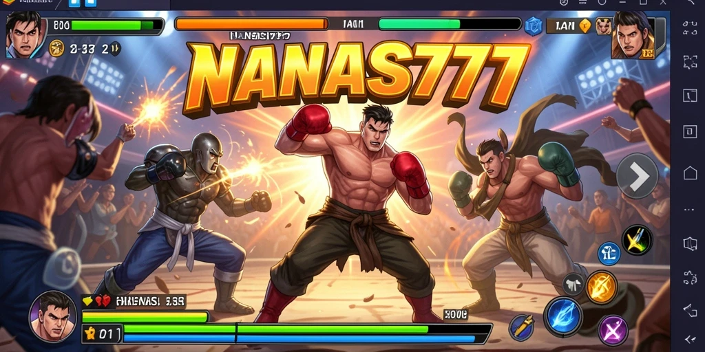 Gameplay intens dan seru dalam NANAS777 saat pertarungan berlangsung.