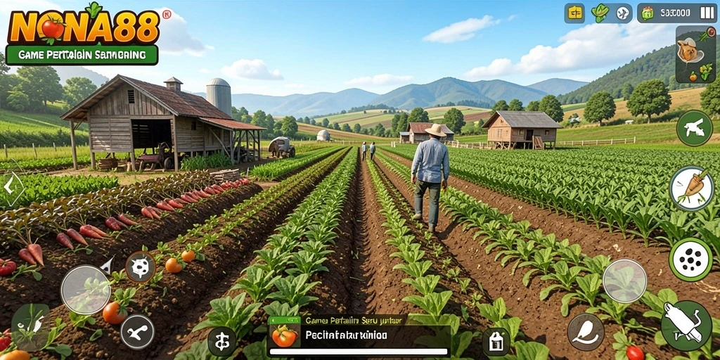 Screenshot NONA88 menampilkan keseruan gameplay Farming yang interaktif.