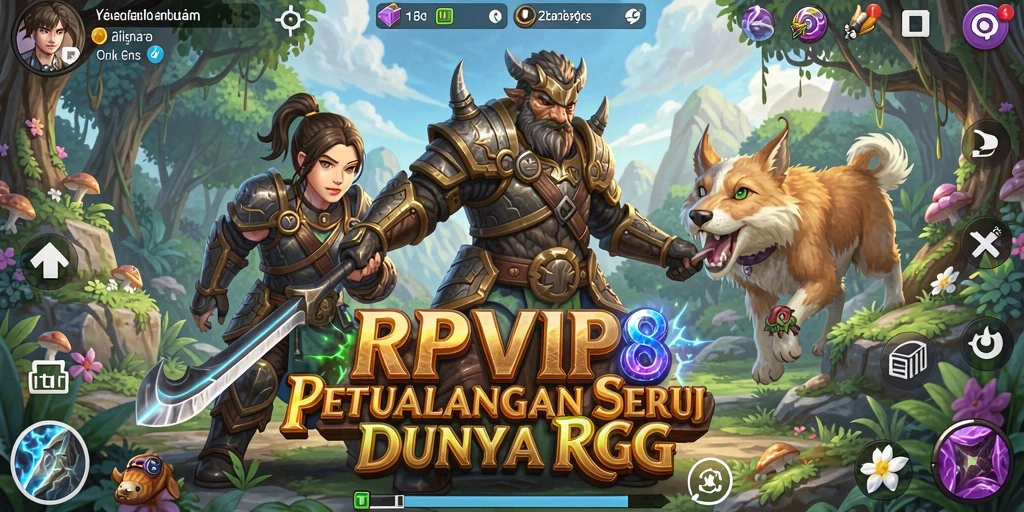 Screenshot utama RPVIP8 menampilkan gameplay RPG yang mendalam.