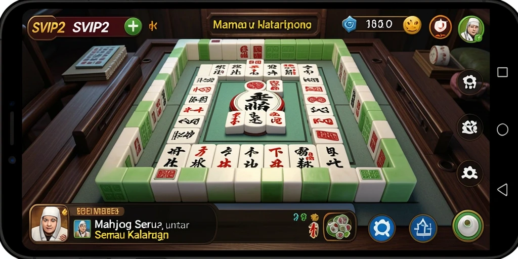 Tampilan gameplay menawan dari SVIP2 dengan ubin Mahjong yang colorful.