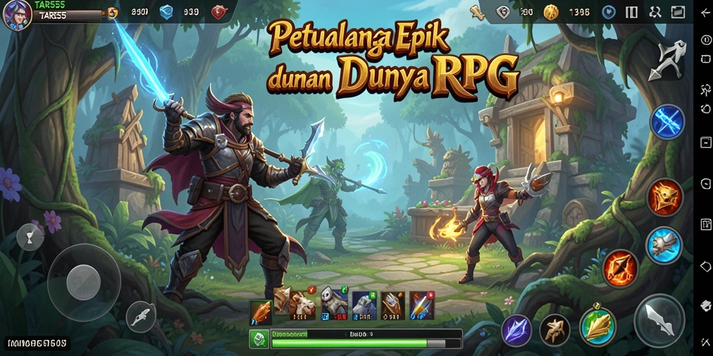 TAR555 menampilkan aksi seru dalam dunia RPG yang luas.