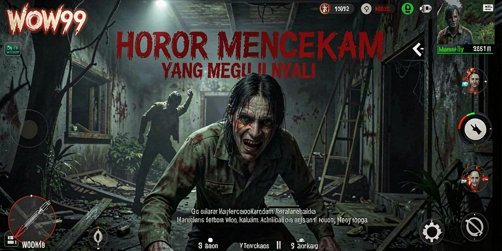 Tampilan gameplay WOW99 yang menyeramkan dan mencekam.