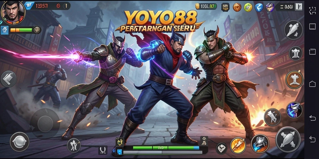 Tampilan gameplay seru dalam YOYO88 dengan aksi bertarung intens.